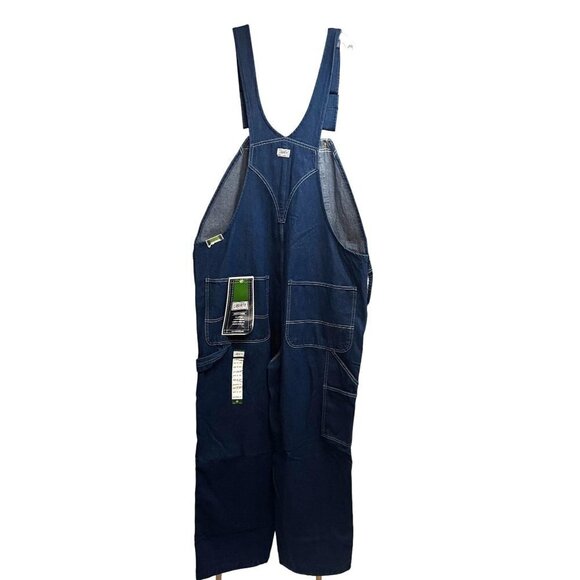Liberty Mens Blue Relaxed Denim Bib Carpenter Overalls 42x30 Adjustable New - Picture 2 of 9